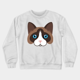 Snowshoe cat face Crewneck Sweatshirt